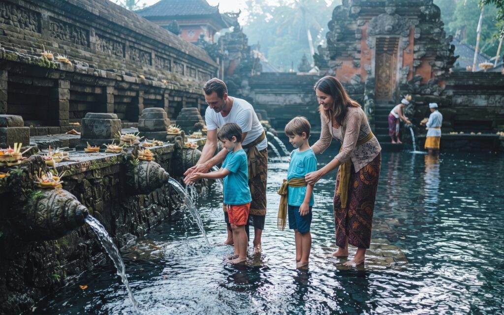 famille à tirta empul à bali
